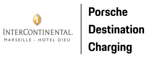 InterContinental Marseille Hôtel-Dieu and Porsche Destination Charging logo, electric vehicle charging station available in the hotel car park